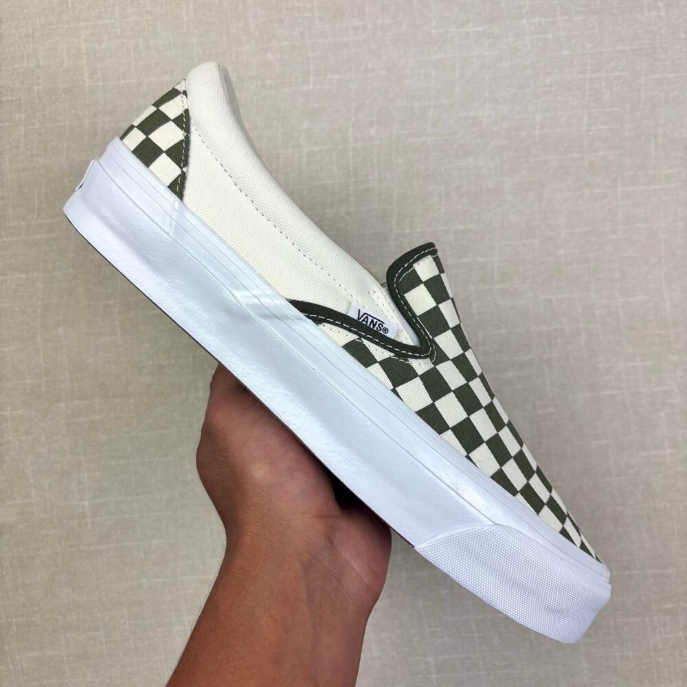 🍇 2025 VANS Slip-On 98 LX “Checkerboard Grape Leaf Green” 11.5M